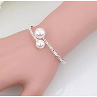 womens cuff bracelet tennis bracelet imitation pearl fashion pearl rhi ...