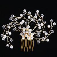womens pearl crystal headpiece wedding special occasion hair combs 1 p ...