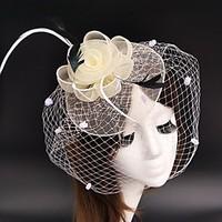 Women\'s Feather / Tulle / Chiffon Headpiece-Wedding / Special Occasion Fascinators 1 Piece