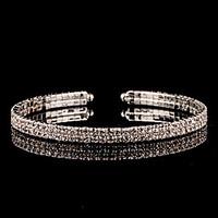 Women\'s Cuff Bracelet Silver Rhinestone