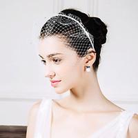 Women\'s Rhinestone Net Headpiece-Wedding Special Occasion Casual Headbands Birdcage Veils 1 Piece