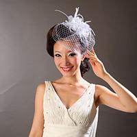 Women Feather/Tulle Fascinators/Flowers With Wedding/Party Headpiece