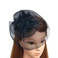 Women\'s Feather / Tulle / Chiffon Headpiece-Wedding / Special Occasion Fascinators 1 Piece