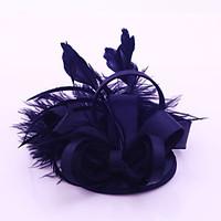 womens satin feather headpiece wedding special occasion casual outdoor ...