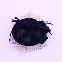 womens satin feather flannelette headpiece wedding special occasion ca ...