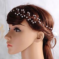 womens imitation pearl headpiece wedding special occasion head chain 1 ...
