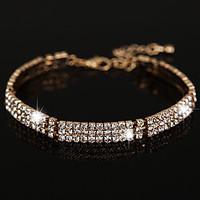 Women\'s Chain Bracelet AAA Cubic Zirconia Fashion Vintage Crystal Rhinestone Circle Jewelry For Wedding Party Gift 1 Set