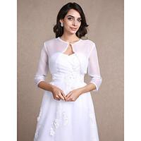 womens wrap shrugs 34 length sleeve organza white wedding partyevening ...