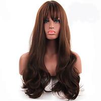 Women\'s Fashionable Brown Color Long Length Top Quality Synthetic Wigs