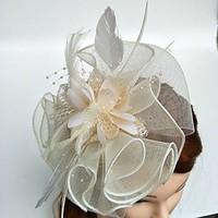 womens feather tulle headpiece wedding special occasion fascinators 1  ...