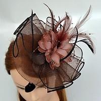 womens feather tulle headpiece wedding special occasion fascinators 1  ...