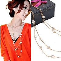 Women\'s Strands Necklaces Pearl Necklace Pearl Imitation Pearl Fashion Golden Jewelry Party Daily Casual 1pc