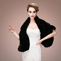 womens wrap shawls sleeveless faux fur black red beige wedding partyev ...