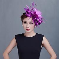 Women Wedding/Party Satin Fascinator with Feathers