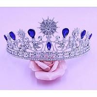 womens alloy headpiece wedding tiaras 1 piece blue pear