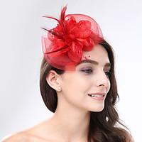 Women\'s Feather / Net Headpiece-Wedding / Special Occasion Fascinators 1 Piece