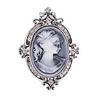 Women\'s Fashion Diamante Crystal Antique Silver Vintage Brooch Pins Jewelry Queen Rhinestone Party Brooches