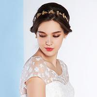 women vintage alloy leaves headbands with casualoutdoor headpiece gold