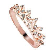 women exquisite crown pattern copper zircon ring wedding party special ...