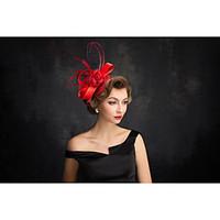 womens feather flax net headpiece special occasion fascinators 1 piece