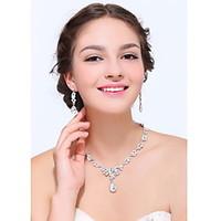 womens silver rhinestone cubic zirconia alloy jewelry set