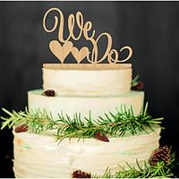 Wooden I DO Cake Topper Non-personalized Acrylic Wedding / Anniversary / Bridal Shower 1413cm