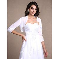 womens wrap shrugs 34 length sleeve chiffon white wedding partyevening ...