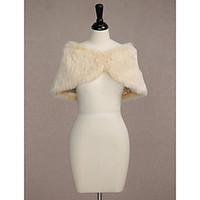 Women\'s Wrap Capelets Sleeveless Faux Fur Champagne Wedding / Party/Evening Bateau 65cm Button Clasp