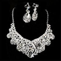 womens alloyrhinestone weddingparty jewelry set