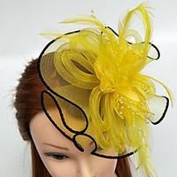 womens feather tulle headpiece wedding special occasion fascinators 1  ...