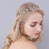 Women\'s Rhinestone Alloy Leaves Headpiece-Wedding Special Occasion Headbands 1 Piece By Hand