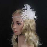 Women\'s Feather Headpiece-Special Occasion / Party Simple Flowers 1 Piece Black / White