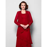 Women\'s Wrap Coats/Jackets Long Sleeve Chiffon Burgundy Wedding / Party/Evening Wide collar 39cm Draped Open Front