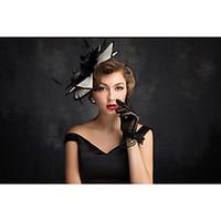 womens feather flax net headpiece special occasion fascinators 1 piece