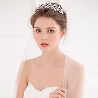 Women\'s Alloy Headpiece-Wedding / Casual Tiaras / Headbands / Hair Tool 1 Piece Silver Round free size