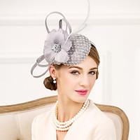 Women\'s Feather / Rhinestone / Flax / Net Headpiece-Wedding / Special Occasion / Casual Fascinators / Hats 1 Piece