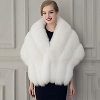 womens wrap capelets sleeveless faux fur black white wedding partyeven ...