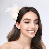 Women\'s Feather / Tulle / Fabric Headpiece-Wedding / Special Occasion / Casual Fascinators 1 Piece