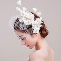 womens lace imitation pearl flax net headpiece wedding special occasio ...