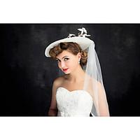 Women\'s Lace Tulle Flax Headpiece-Wedding Hats 1 Piece