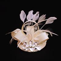 Women\'s Satin / Feather / Rhinestone Headpiece-Wedding / Special Occasion / Casual / Outdoor Fascinators 1 Piece