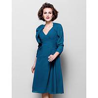 womens wrap shrugs 34 length sleeve chiffon ink blue wedding partyeven ...