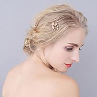 Women\'s Rhinestone Alloy Headpiece-Wedding Special Occasion Hair Pin 2 Pieces