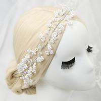 womens lace alloy imitation pearl headpiece wedding special occasion h ...