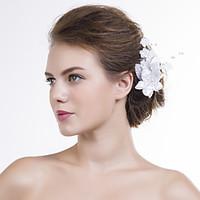 Women Satin Flowers With Imitation Pearl Wedding/Party Headpiece