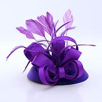 Women\'s Satin Feather Flannelette Headpiece-Wedding Special Occasion Casual Outdoor Fascinators 1 Piece