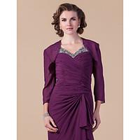 womens wrap shrugs 34 length sleeve chiffon grape wedding partyevening ...