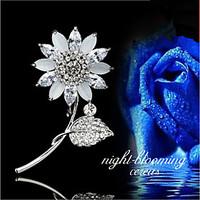 Women\'s Brooches Rhinestone Flower Style Rhinestone Alloy Flower Jewelry For Wedding Party