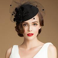 Women\'s Tulle Wool Headpiece-Wedding Special Occasion Casual Outdoor Hats