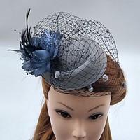Women\'s Feather Tulle Net Headpiece-Wedding Special Occasion Fascinators Hats Birdcage Veils 1 Piece